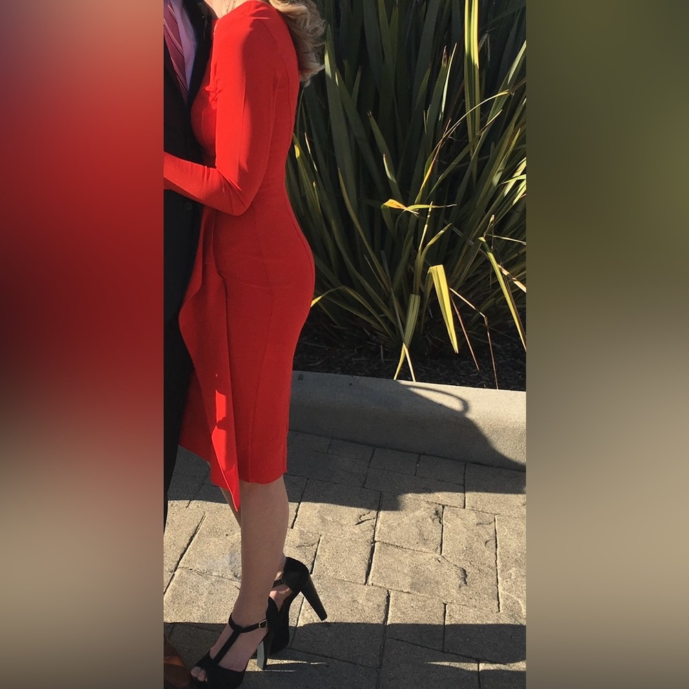 H&M Vibrant Red Midi Dress